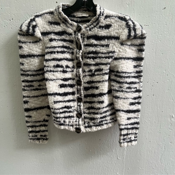 Ulla Johnson Skye Zebra Wool Cardigan. Tag says medium, BUT FITS LIKE AN XXS. - Picture 4 of 9